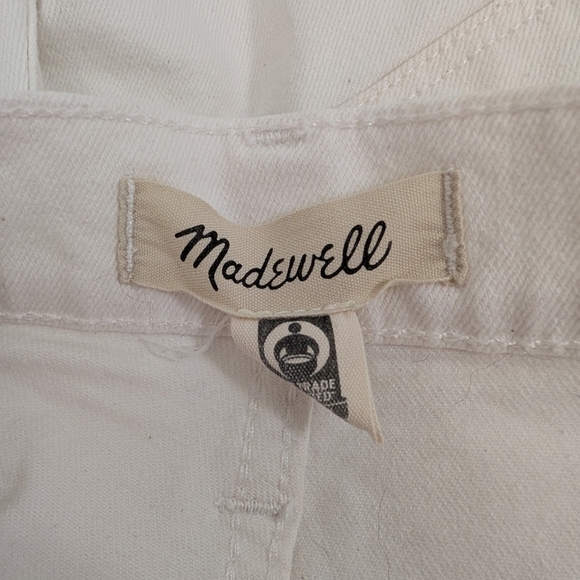 Madewell High Rise Denim Short Distressed Hem Size 28 White Tile - Picture 9 of 12